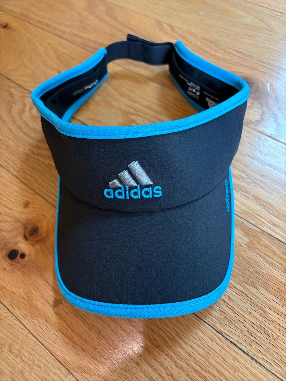 adidas Black Visor with Bright Blue Trim